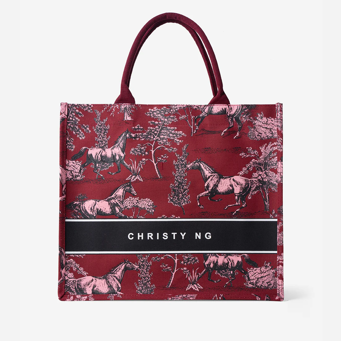 Toile Horse Large Canvas Tote